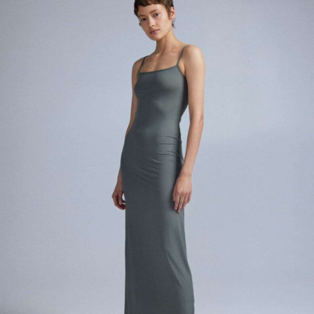 Elodie Spaghetti Strap Ribbed Dress- Small